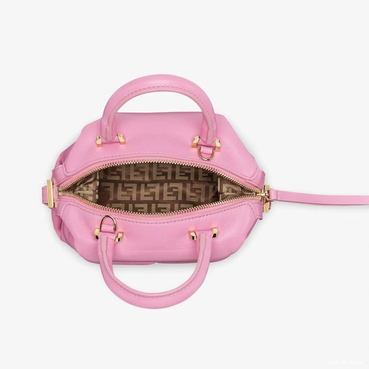 Vintage HOT Pink Nappa Fendi Mini FF Bag In Cube Leather 0721